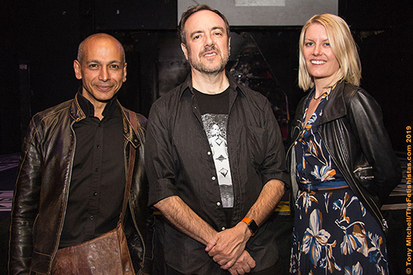 Andrea Belluso (left) and Amanda with Steve Diet Goedde on an earlier London visit