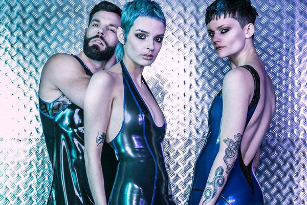 Amentium’s Rewired latex collection photographed by Richard Bailey – see this article’s companion Amentium feature (models: Craig, Gracie, Holly)