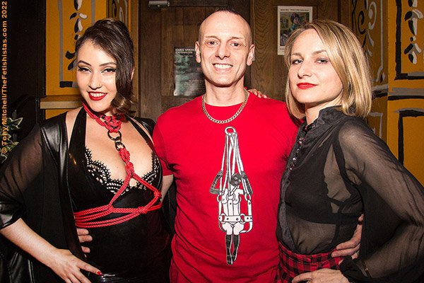 CIRCA PARTY PEOPLE: Psycatt, Max Deviant and Anna Kii at the publisher’s event (Tony Mitchell)