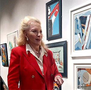 ROYAL ASSENT: HRH Princess Michael of Kent with Shelley’s Throat artwork at Mall Galleries’ Society of Women Artists exhibition, 2023