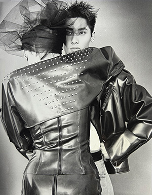 PUBLICITY image for EctoMorph’s second catalogue, featuring the studded latex detailing Krystina Kitsis became famed for (photo: Alastair Thain)
