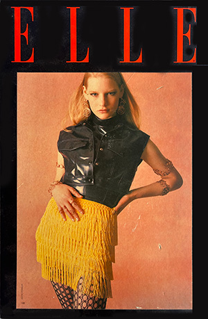 ECTOMORPH has also produced separates in PU-coated stretch fabric with long braid fringing, as featured above by Elle (photo: Wayne Stambler)
