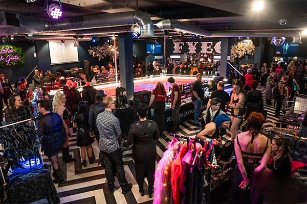 FYEO’S new stage area during Charmskool’s Fetish Fair for Easter’s Fetish Weekend London event