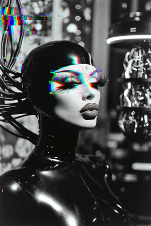 GLITCH DOLL-3 with trademark lips and lashes (image: Leila Lovit)